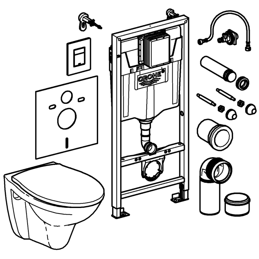 GROHE 39586000 - SOLIDO 5-in-1-set, 1,13 m, keramiek/wit