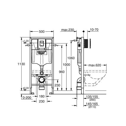 GROHE 39817000 - SOLIDO WC-set 1,13 m keramiek/wit
