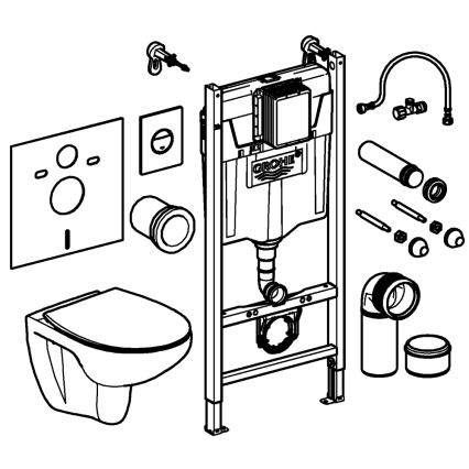 GROHE 39900000 - SOLIDO 6-in-1 set, 1,13 m, keramiek/wit