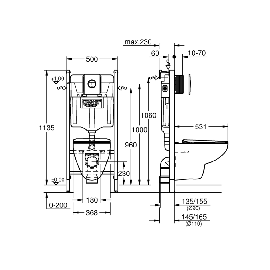 GROHE 39900000 - SOLIDO 6-in-1 set, 1,13 m, keramiek/wit