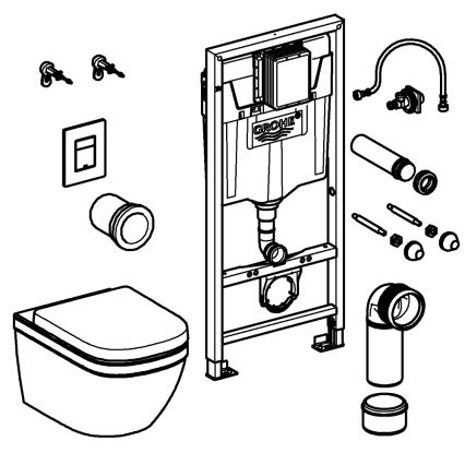 GROHE 39941000 - SOLIDO WC-set 1,13 m, glanzend chroom