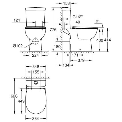 GROHE 39942000 - WC-combiset BAU CERAMIC keramiek/wit