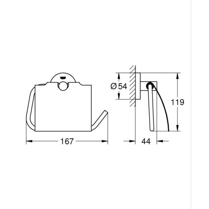 GROHE 40367001 - Toiletrolhouder ESSENTIALS 167 x 119 mm glanzend chroom