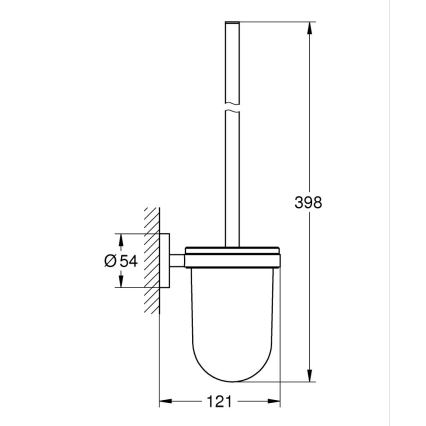GROHE 40374001 - Toiletborstelset ESSENTIALS 12,1 x 39,8 cm chroom