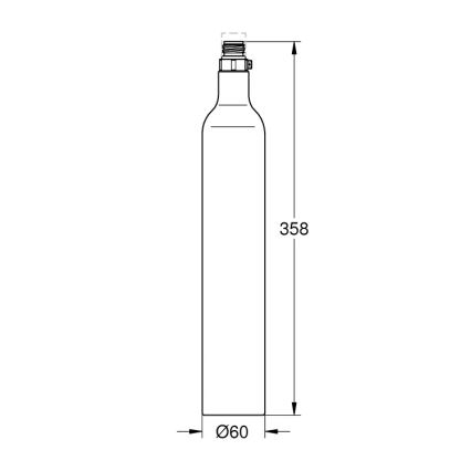 GROHE 40422000 - CO2-fles voor GROHE BLUE 425 g CO2 (4 stuks) roestvrij staal