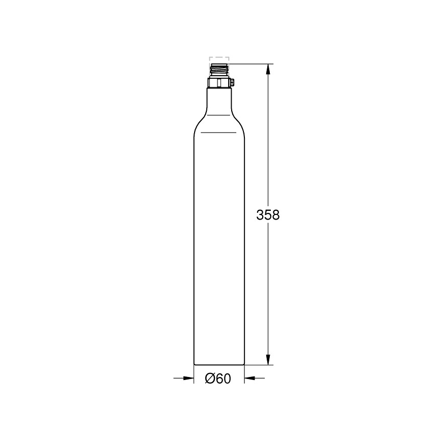 GROHE 40422000 - CO2-fles voor GROHE BLUE 425 g CO2 (4 stuks) roestvrij staal