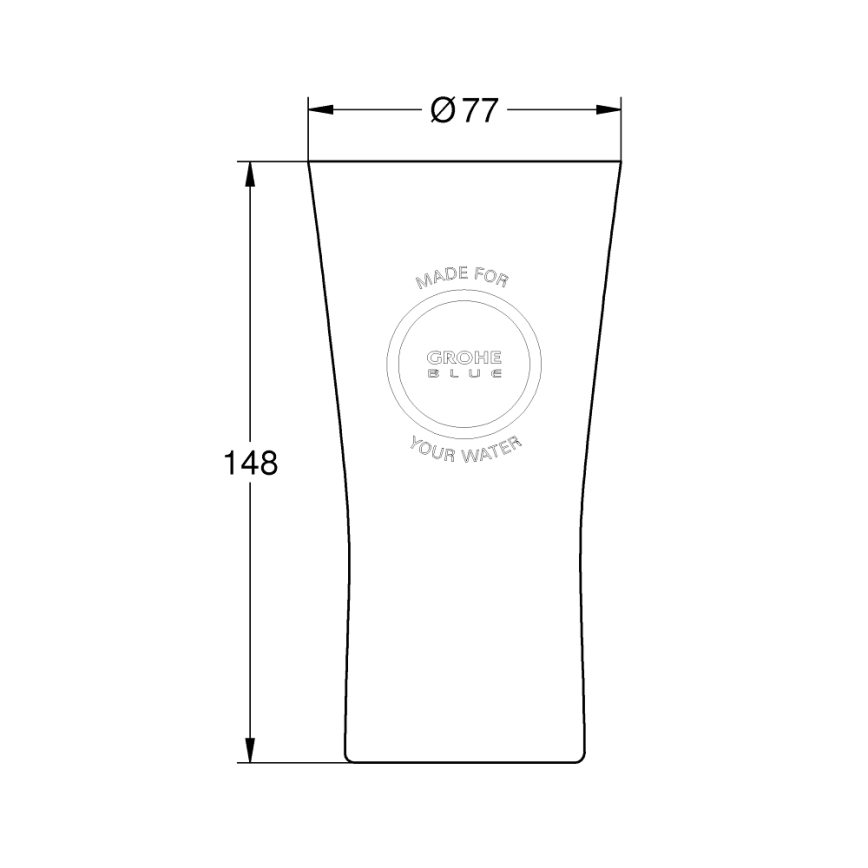 GROHE 40437000 - Set van 6 BLUE-glazen 250 ml, kristal/helder