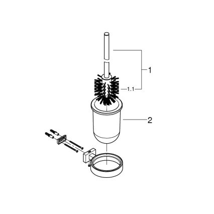 GROHE 40513AL1 - Set voor toiletreiniging ESSENTIALS CUBE grafiet