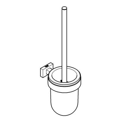 GROHE 40513DC1 - Toiletborstelset ESSENTIALS CUBE, roestvrij staal (RVS)