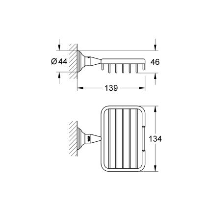 GROHE 40659001 - Hoekplank ESSENTIALS AUTHENTIC glanzend chroom