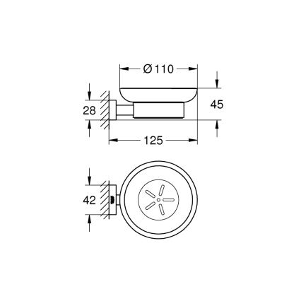 GROHE 40754001 - Zeepbakje ESSENTIALS CUBE glanzend chroom