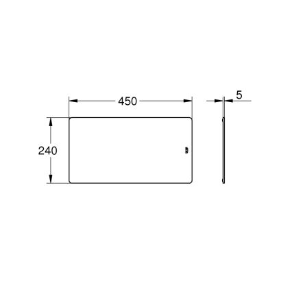 GROHE 40786K00 - Glazen plank 450 × 240 × 19 mm zwart