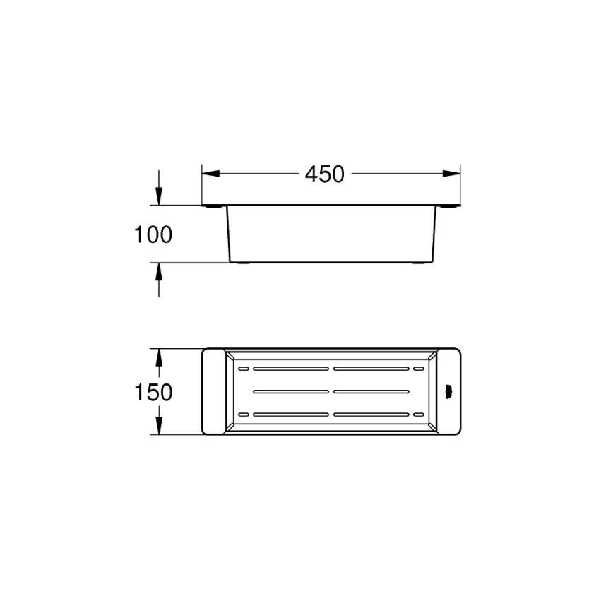 GROHE 40852SD0 - Multifunctioneel RVS-vergiet 450 × 150 × 100 mm