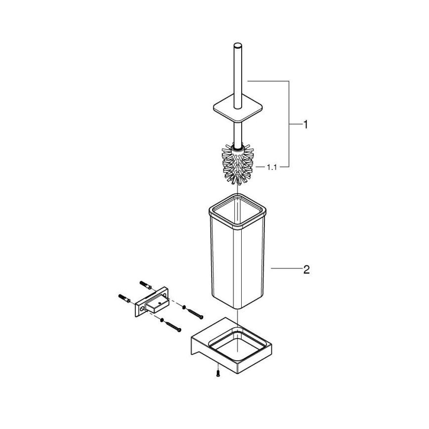 GROHE 40857000 - Toiletborstelset SELECTION CUBE glanzend chroom