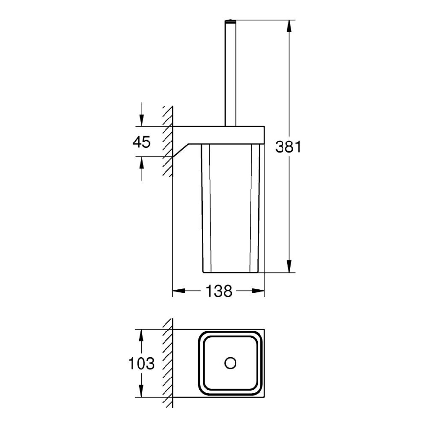GROHE 40857000 - Toiletborstelset SELECTION CUBE glanzend chroom