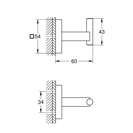 GROHE 40961DC0 - Haak voor badjas START CUBE roestvrij staal