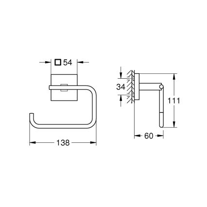 GROHE 40978000 - Toiletrolhouder START CUBE glanzend chroom