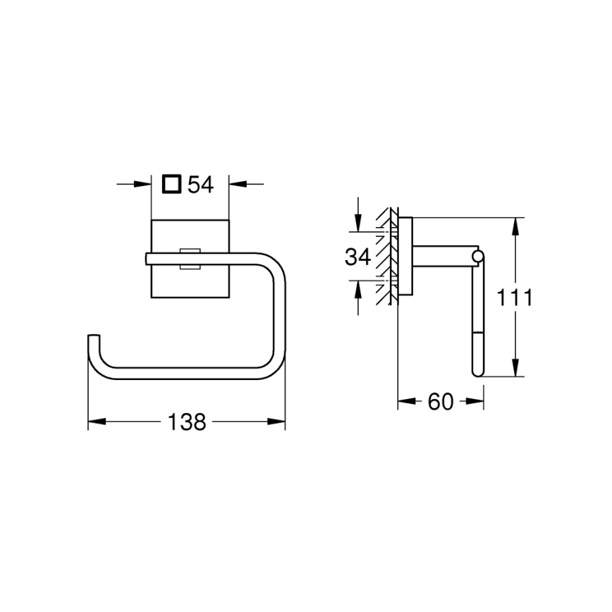 GROHE 409782430 - Toiletrolhouder START CUBE zwart