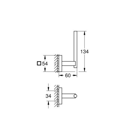 GROHE 409792430 - Reserve toiletrolhouder START CUBE 13,4x6 cm zwart