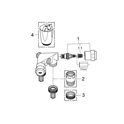 GROHE 41020000 - Dubbel ventiel EGGEMANN 12” glanzend chroom