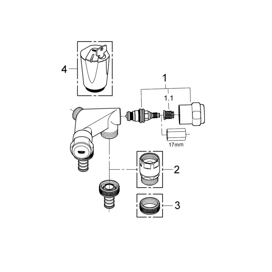GROHE 41022000 - Dubbel ventiel EGGEMANN DN 15 glanzend chroom
