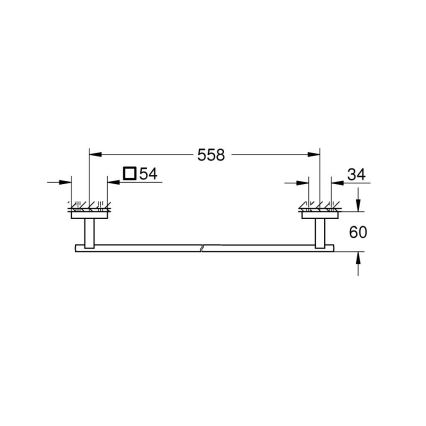GROHE 41089DC0 - START CUBE handdoekhouder 600 mm, roestvrij staal