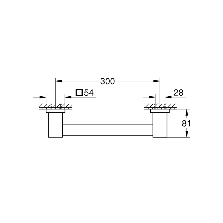 GROHE 41094DC0 - Handgreep START CUBE 354 mm zwart