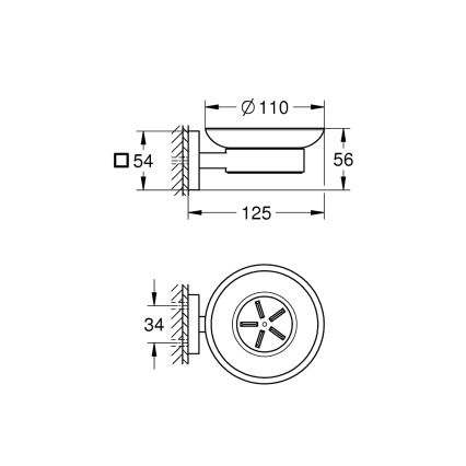 GROHE 41096000 - Zeepbakje START CUBE 110 × 56 × 125 mm glanzend chroom