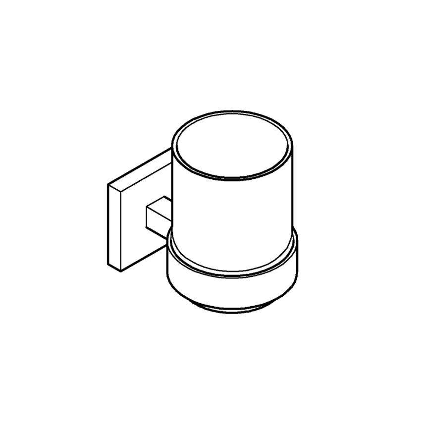 GROHE 410972430 - Glas met houder START CUBE zwart