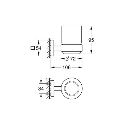 GROHE 410972430 - Glas met houder START CUBE zwart