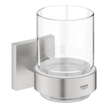 GROHE 41097DC0 - Glas met houder START CUBE in roestvrij staal