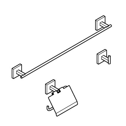GROHE 411242430 - Accessoireset QUICKFIX START CUBE zwart