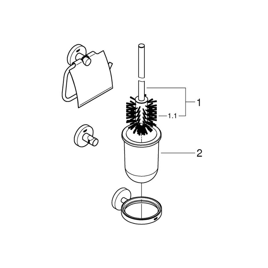 GROHE 41204DC0 - 3-in-1 START toiletaccessoireset, roestvrij staal