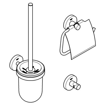 GROHE 41204DC0 - 3-in-1 START toiletaccessoireset, roestvrij staal