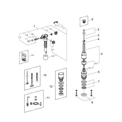 GROHE 43907PI0 - Vervangingsset voor keramische stortbakken