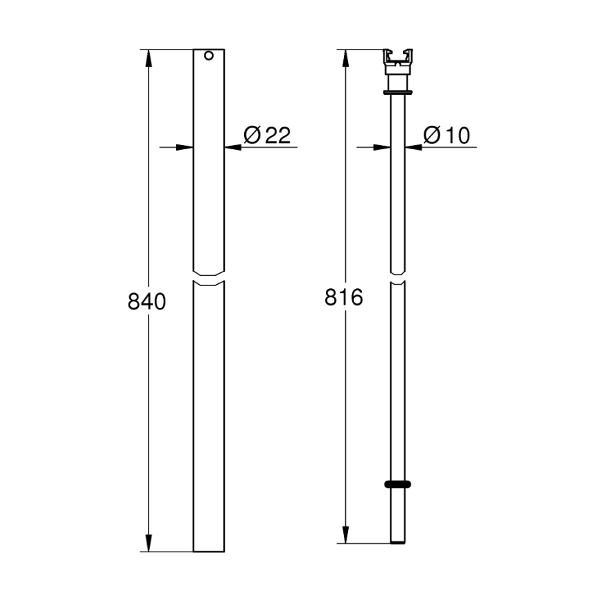 GROHE 48515000 - Douchestang voor douchesysteem, glanzend chroom
