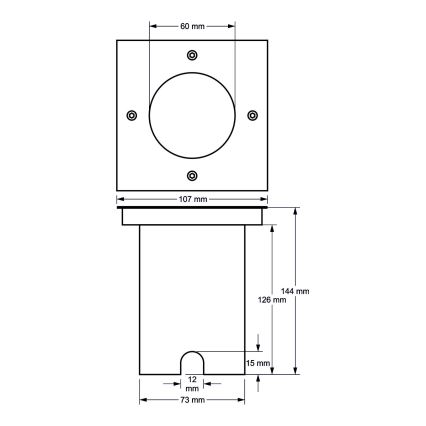 Grondspot voor buiten 1xGU10/35W/230V IP44 mat chroom