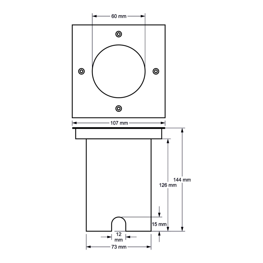 Grondspot voor buiten 1xGU10/35W/230V IP44 mat chroom