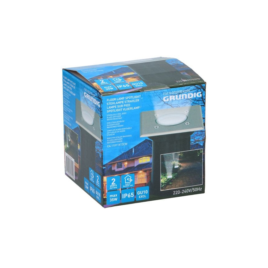 Grundig 07540 - Oprit Lamp voor Buiten 1xGU10/35W/230V IP65 vierkant