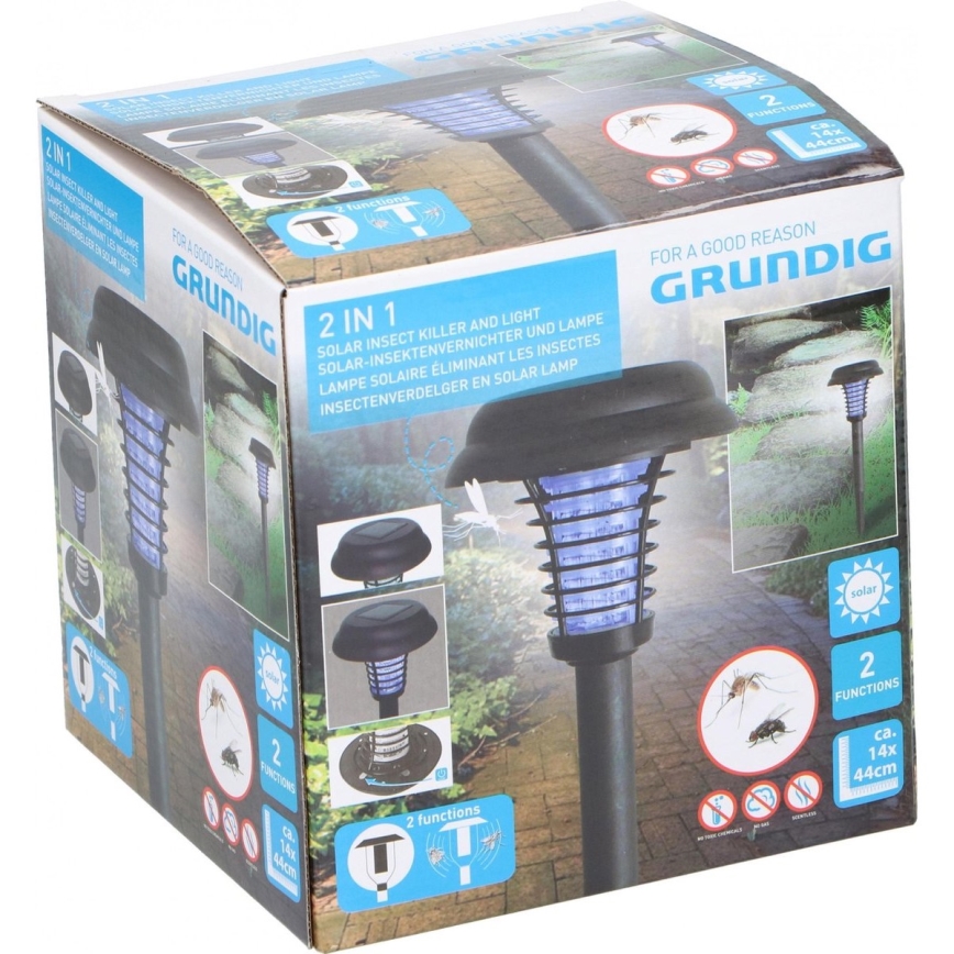 Grundig 12217 - LED Solar lamp en insectenval 1xAA