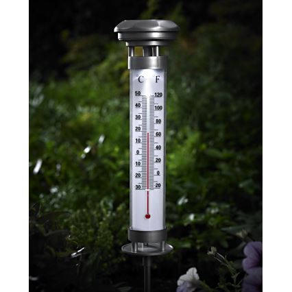 Grundig 89640 - LED Solar lamp met thermometer 1xLED/1,2V IP44