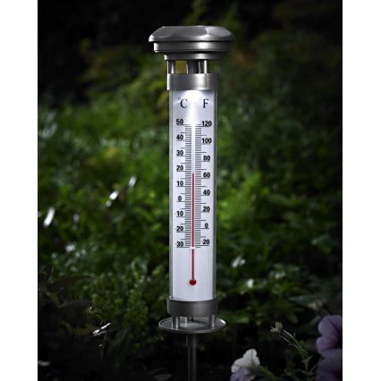 Grundig 89640 - LED Solar lamp met thermometer 1xLED/1,2V IP44