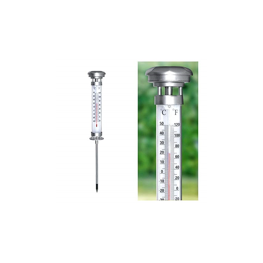 Grundig 89640 - LED Solar lamp met thermometer 1xLED/1,2V IP44