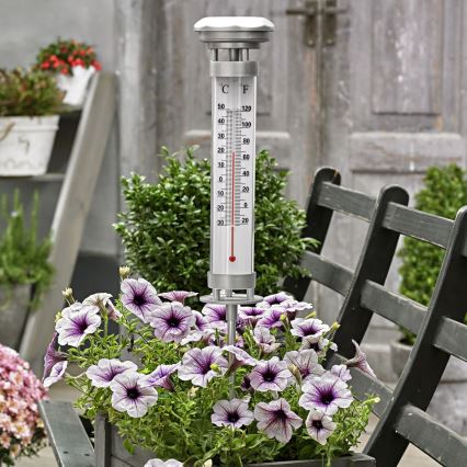 Grundig 89640 - LED-zonnelamp met thermometer LED/1,2V 600 mAh IP44