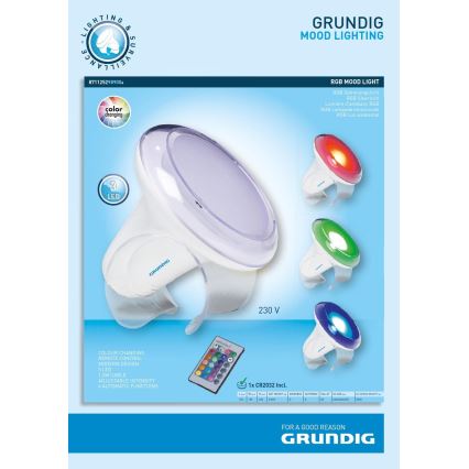 Grundig - Dimbare LED RGB Tafel Lamp LED/1W/230V + afstandsbediening