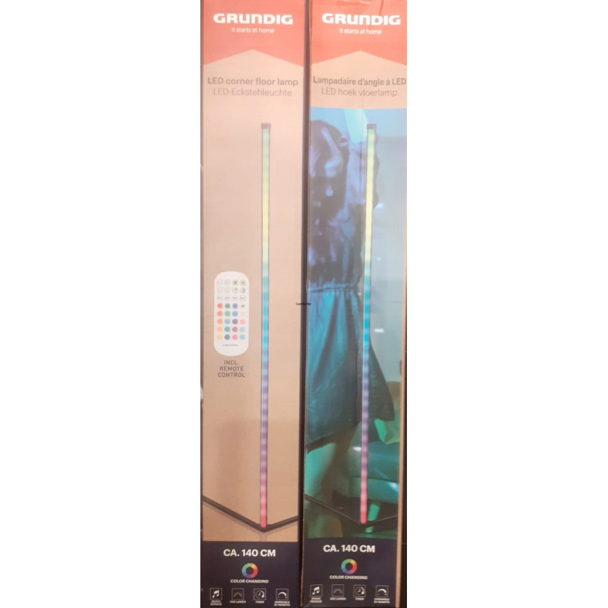 Grundig - Dimbare LED RGBW vloerlamp LED/6W/230V + afstandsbediening