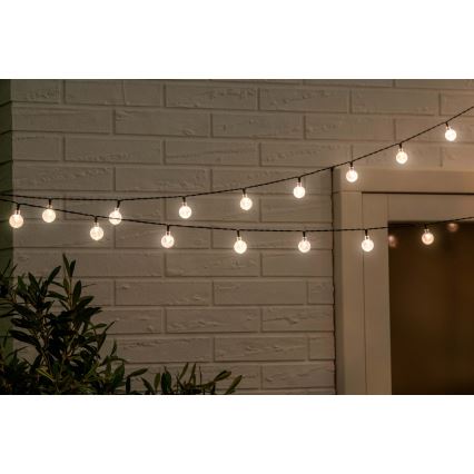 Grundig - LED Dimbaar zonne- ketting 50xLED/8 Functies 9,35m IP44 warm wit + afstandsbediening