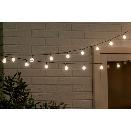 Grundig - LED Dimbaar zonne- ketting 50xLED/8 Functies 9,35m warm wit + afstandsbediening
