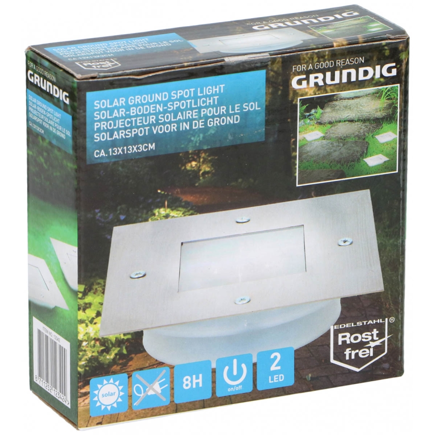Grundig - LED Inbouwlamp op zonne-energie 2xLED/1,2V 600mAh IP44