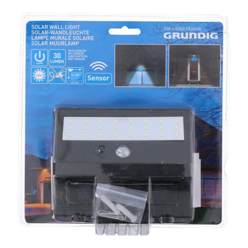 Grundig - LED-lamp op zonne-energie met een sensor 1xLED/0,25W/1xAA 300 mAh